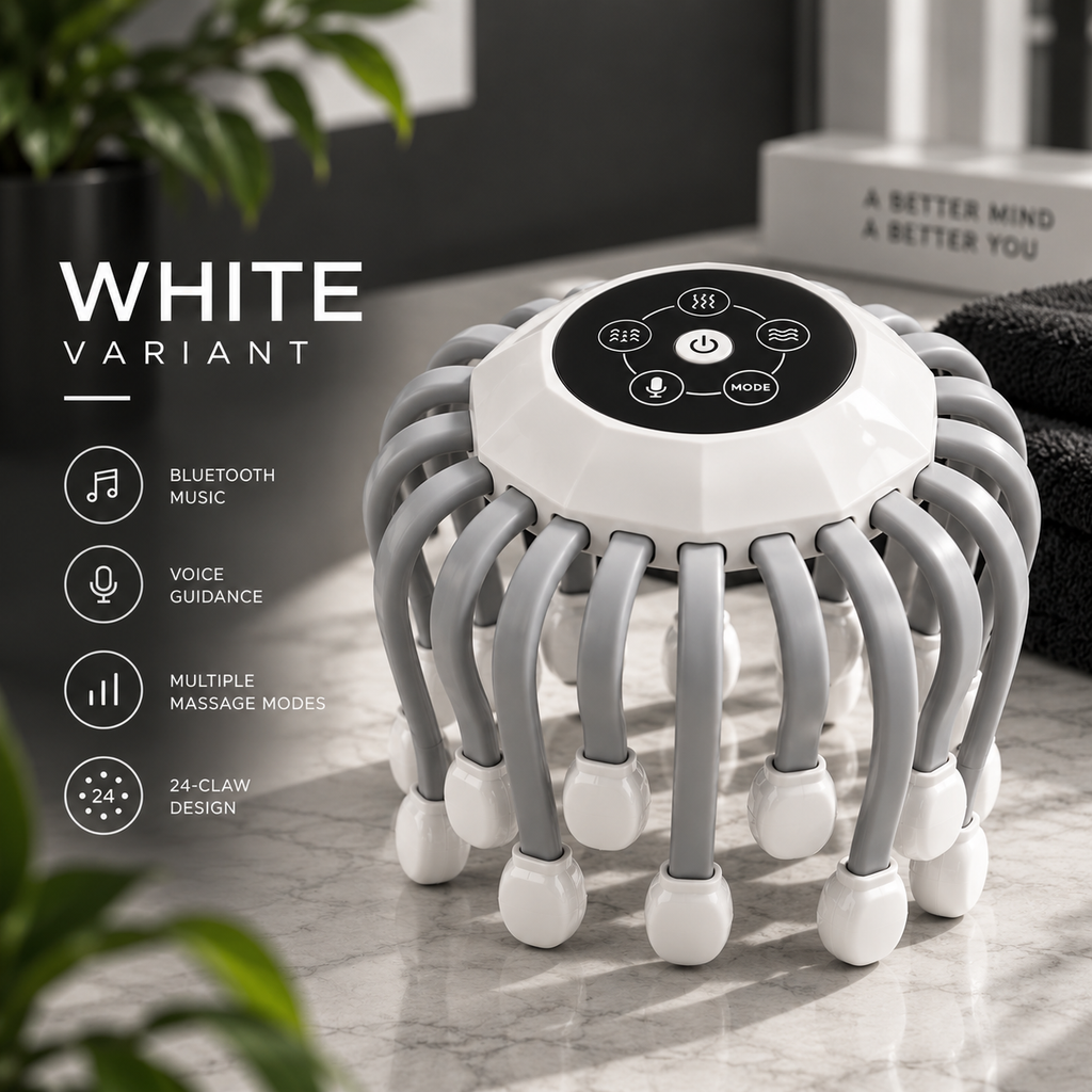 Bluetooth Head Massager with Voice Guidance