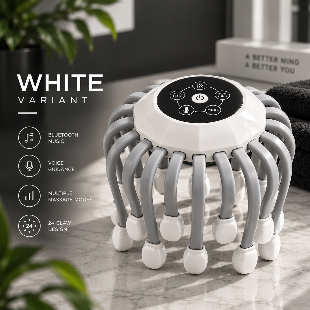Bluetooth Head Massager with Voice Guidance