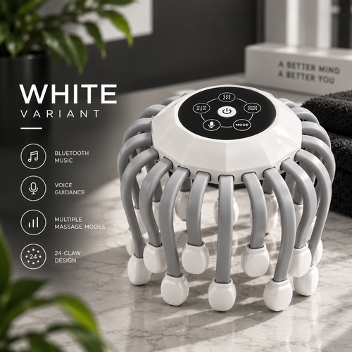 Bluetooth Head Massager with Voice Guidance