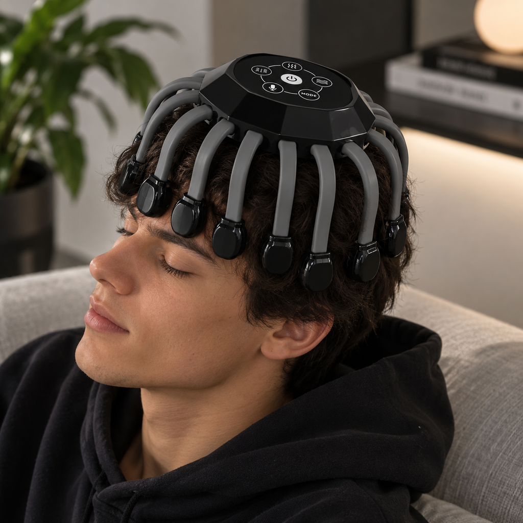 Bluetooth Head Massager with Voice Guidance
