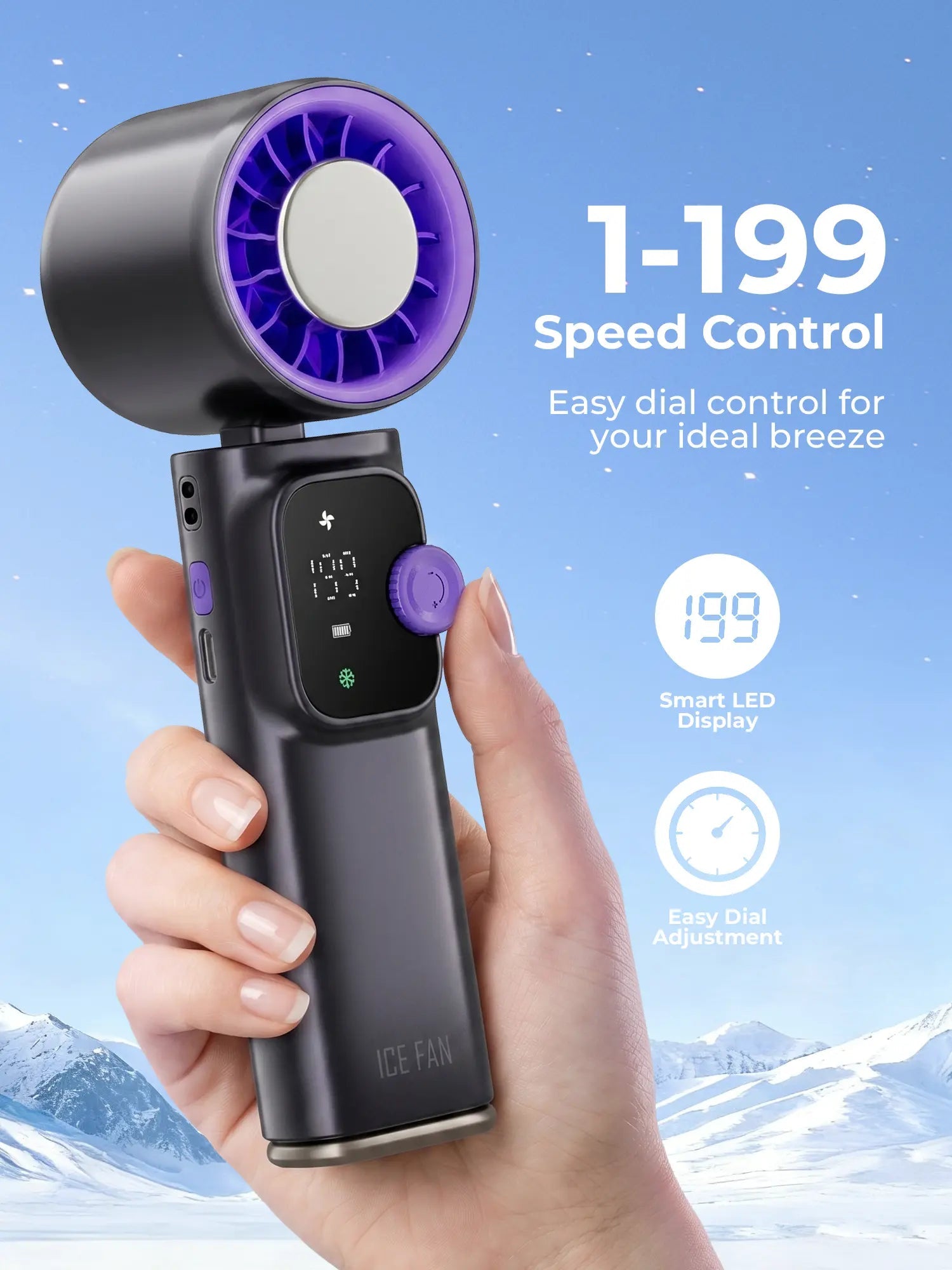 Portable handheld fan size comparison