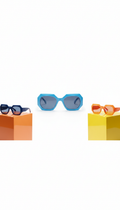 Pool Blue Geometric Sunglasses
